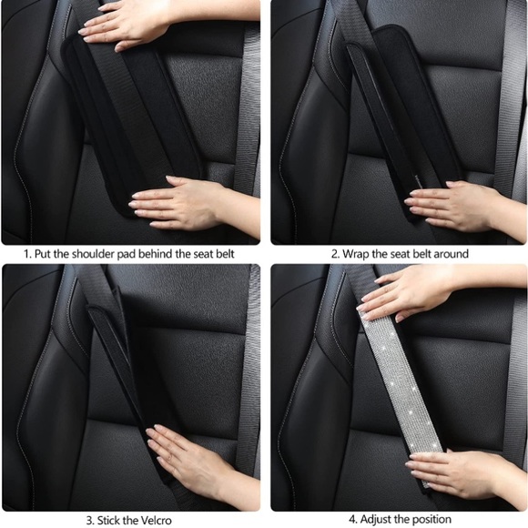1 Bling Rhinestone Seatbelt Covers - Picture 3 of 4